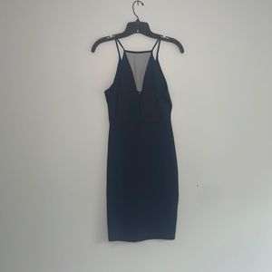 Soprano sheer plunging v dress